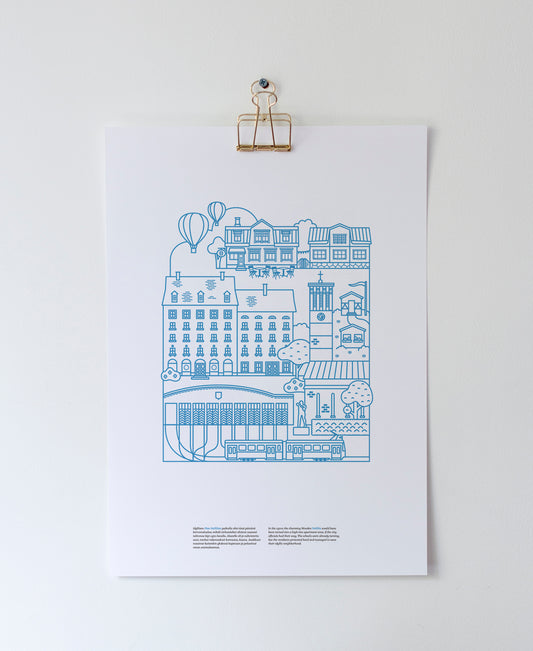 Vallila poster A3, blue