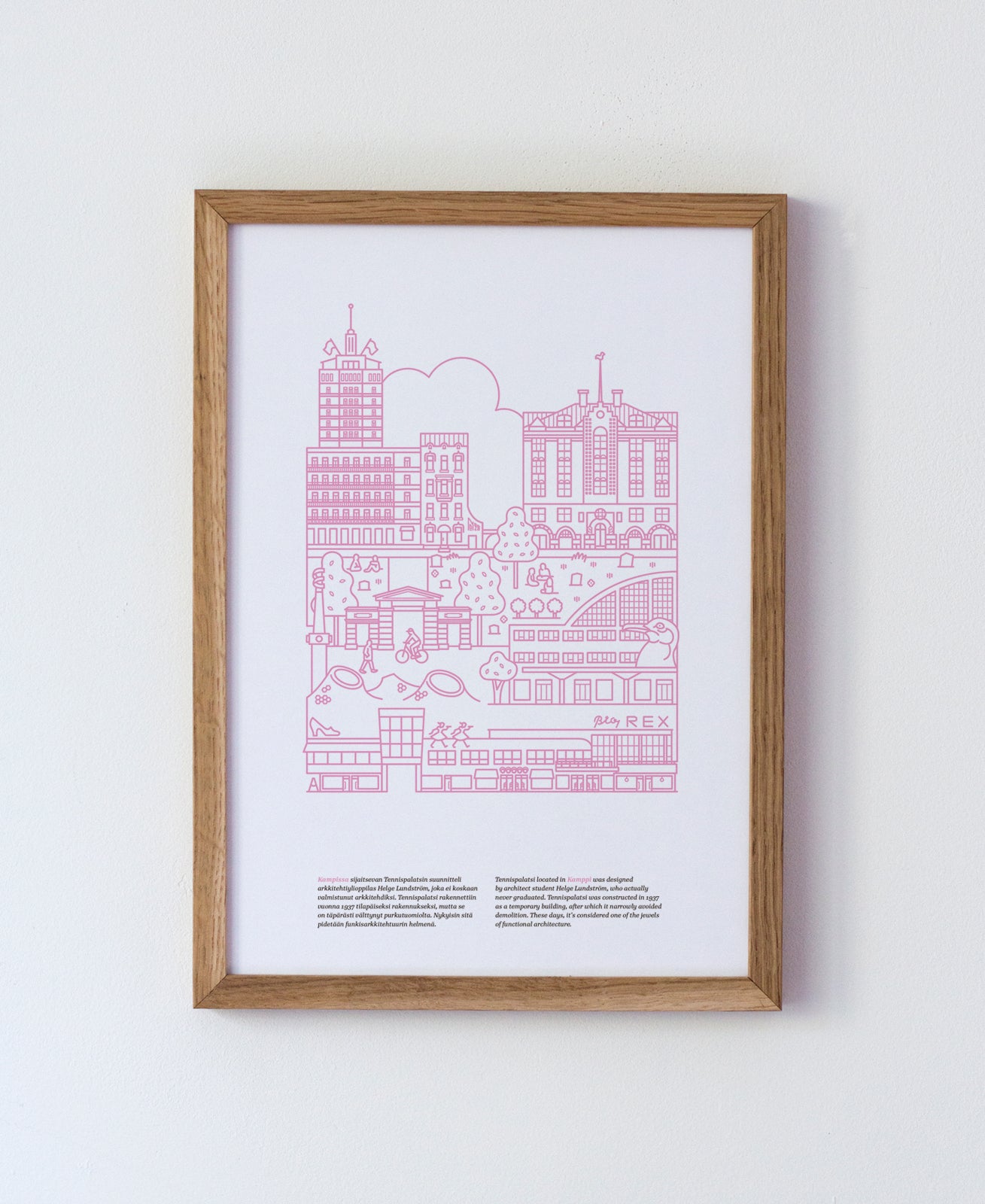 Kamppi poster A4, pink