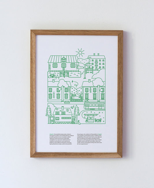 Käpylä poster A4, green