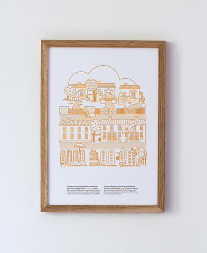 Kumpula poster A4, orange