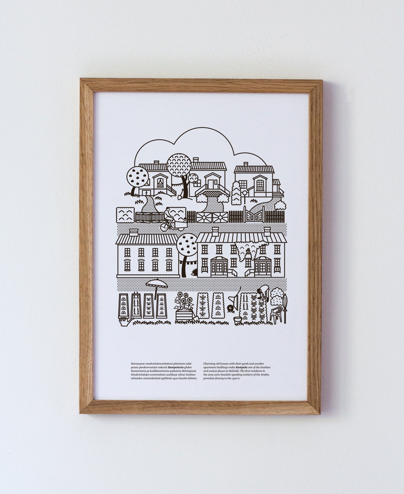 Kumpula poster A4, black