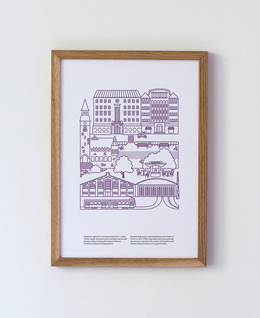 Töölö poster A4, purple