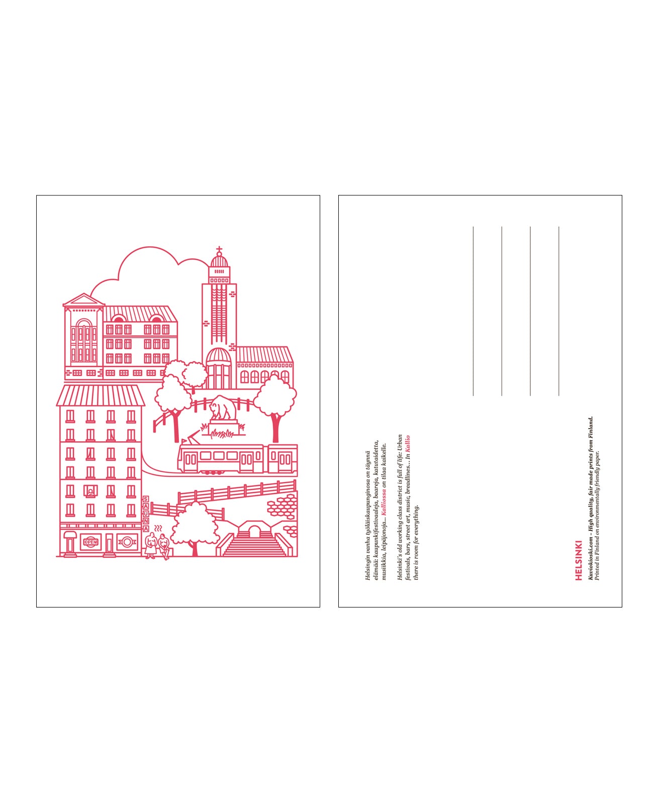 Kallio postcard, both sides