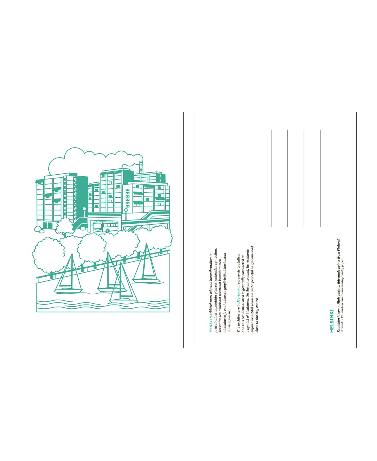 Merihaka postcard, both sides
